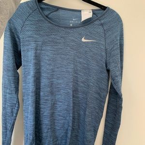 Nike Dry Fit Blue Long Sleeve Top